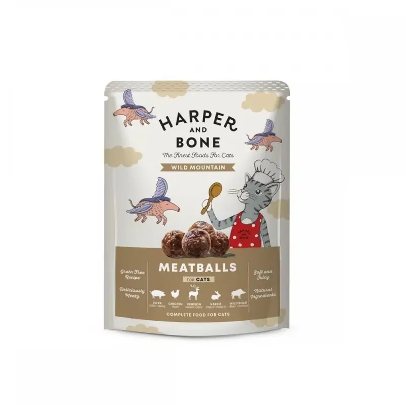 Spara nu - Harper&Bone Cat Adult Meatballs Wild Mountain 85 g