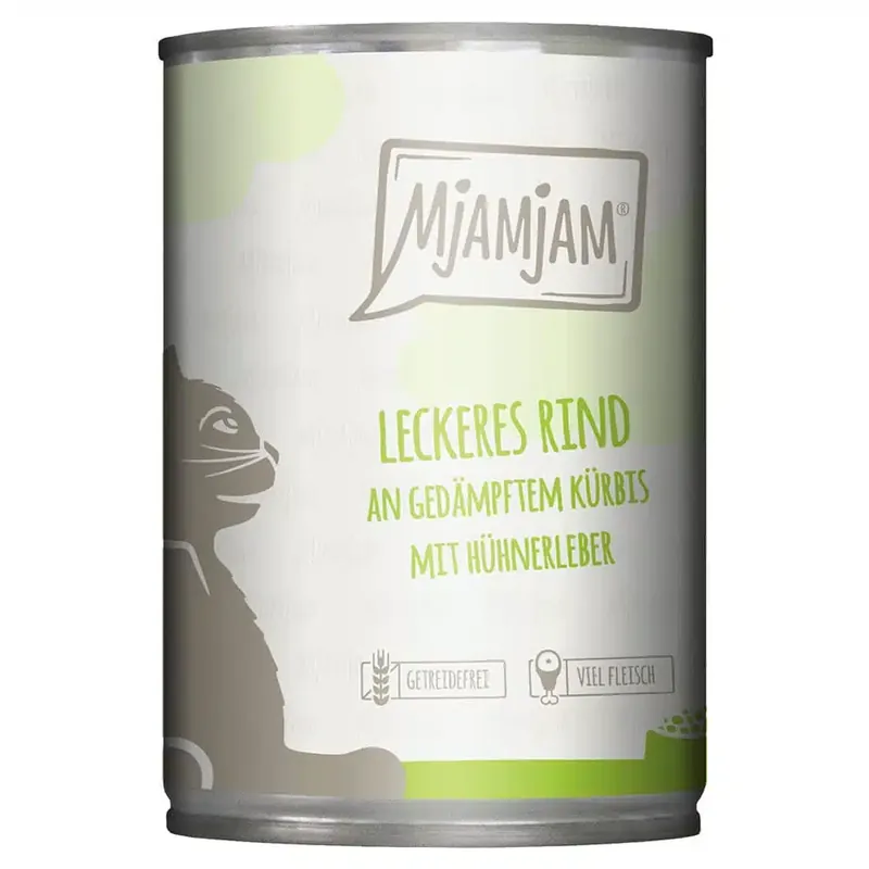 MjAMjAM 6 x 400 g – Utsökt nötkött med ångkokt pumpa | Extra rabatt