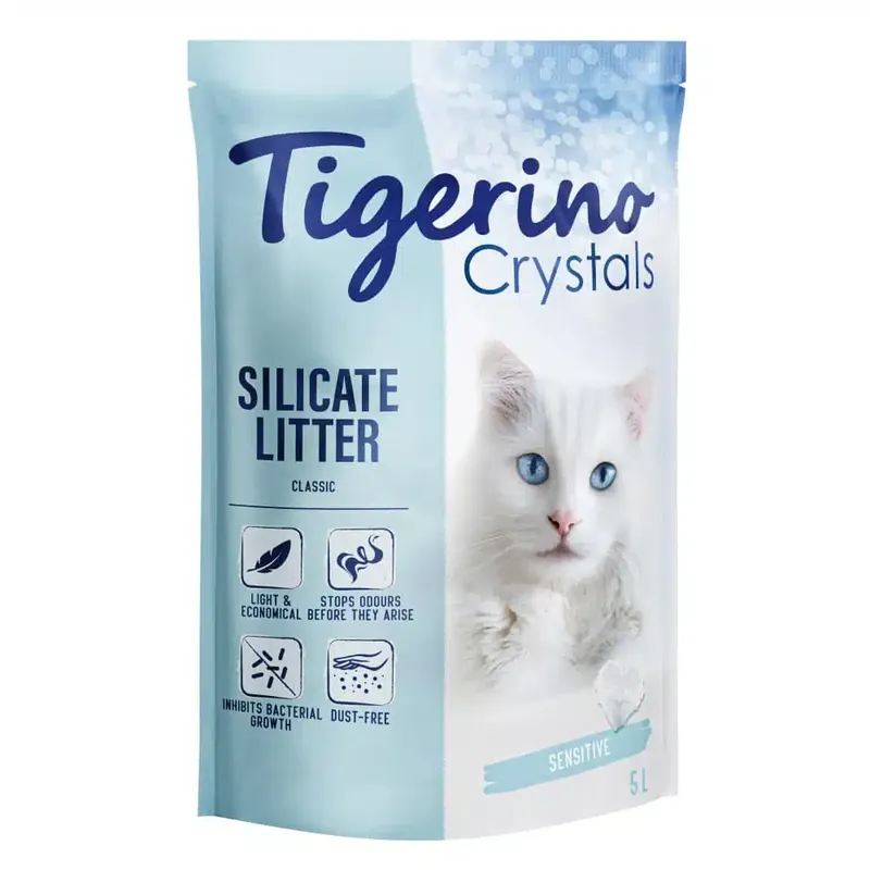 Väl omtyckt | Tigerino Crystals Classic Sensitive kattsand (utan doft) – 5 l