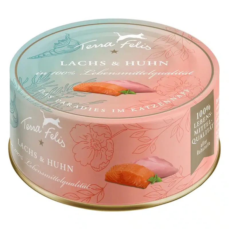 Rabatt - Terra Felis 12 x 80 g – Lax och kyckling
