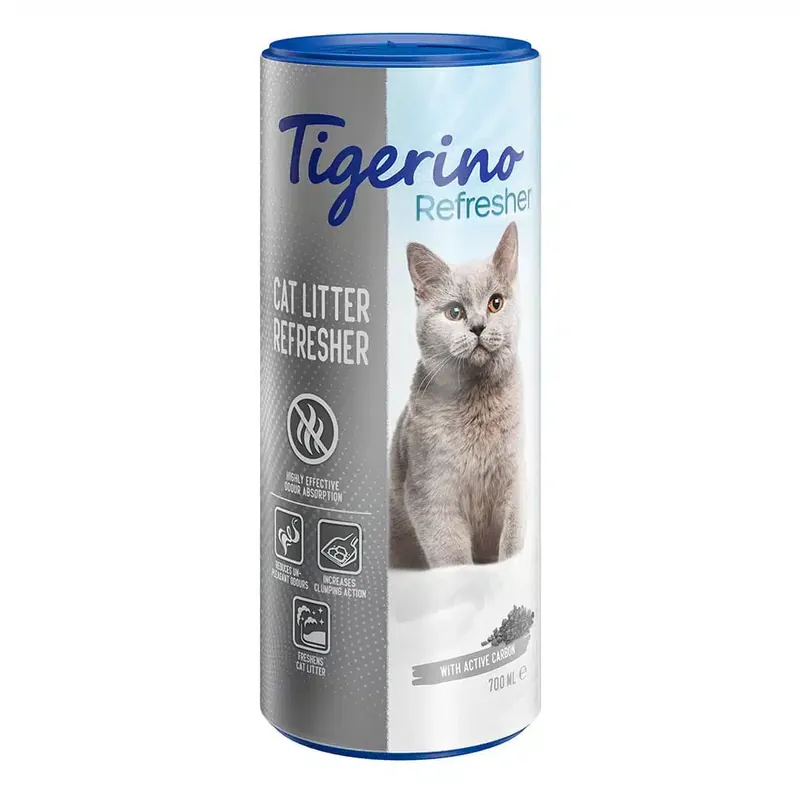 Nyhet i webbutiken - Tigerino Refresher Active Carbon naturlera-deodorant för kattströ – 700 ml