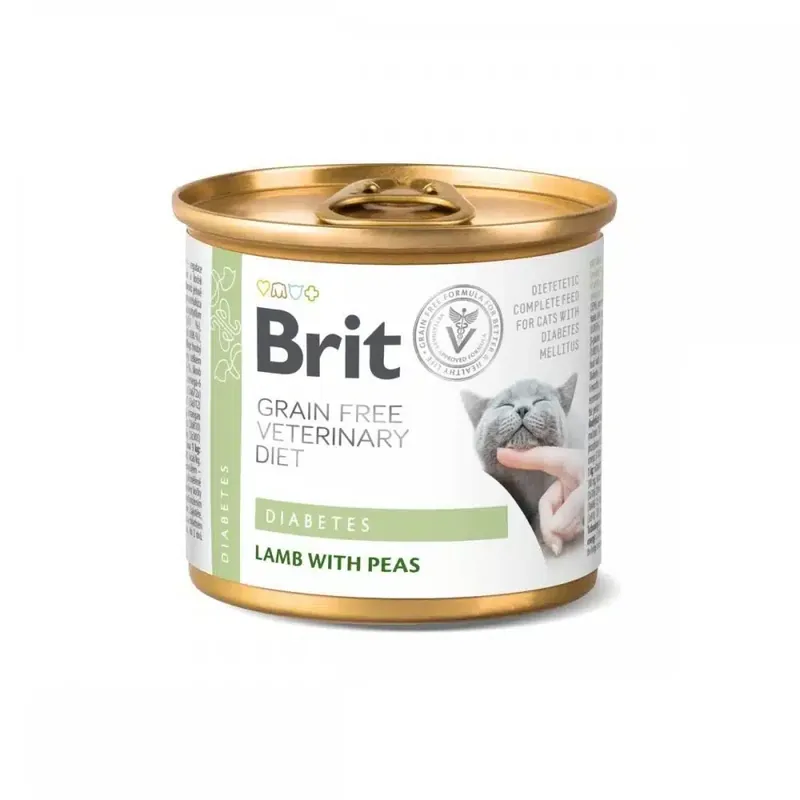 Brit Veterinary Diet Cat Diabetes Grain Free Lamb & Pea - Finns i lager