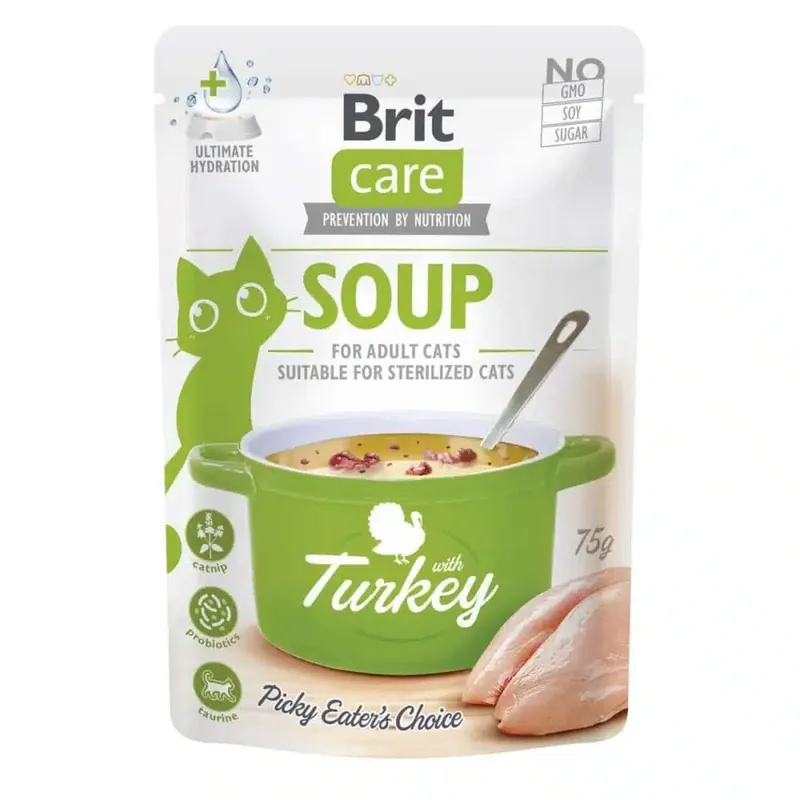 Gratis retur - Brit Care Cat Soup Kalkon 75 g