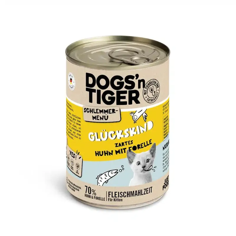 Dogs’n Tiger gourmetmeny 6 x 400 g – Kyckling med öring Kitten - Enkel beställning