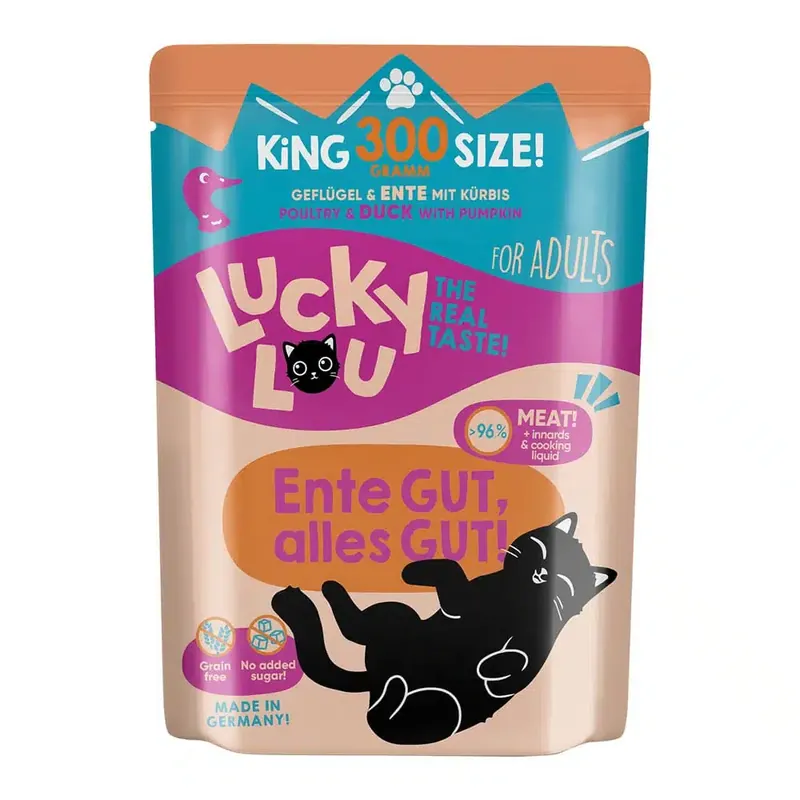 Lucky Lou Adult 6 x 300 g – Fjäderfä & anka - Favorit