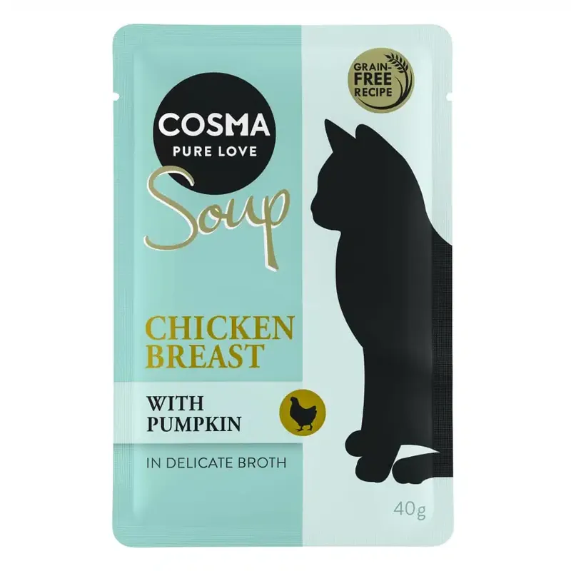 Finns i lager - Cosma Soup 12 x 40 g – Kycklingbröst med pumpa