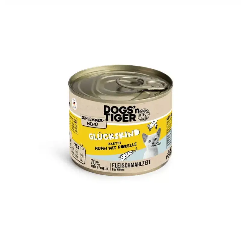 Kanonpris | Dogs’n Tiger gourmetmeny 6 x 200 g – Kyckling med öring I Kitten