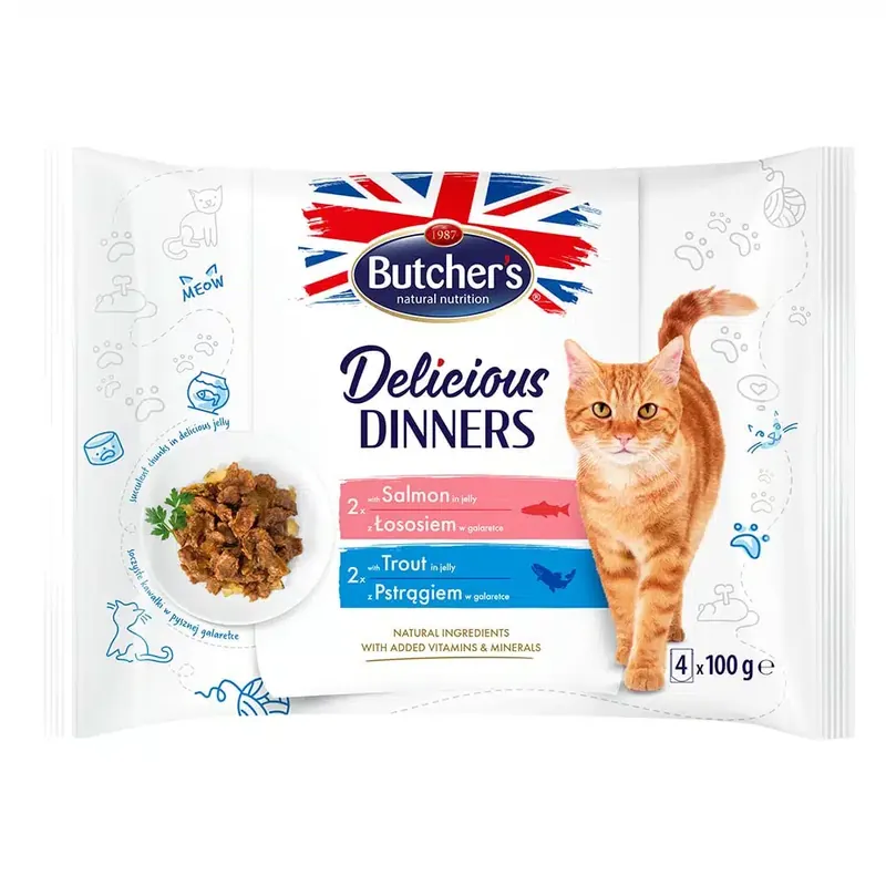 Butcher’s Delicious Dinners för katter 32 x 100 g – Mix lax, öring | Populärt just nu