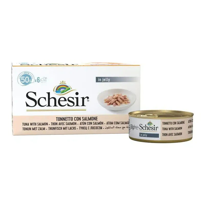 Schesir Cat Adult Blue Deluxe Tonfisk & Lax i Sås 6 x 50 g | Spara nu