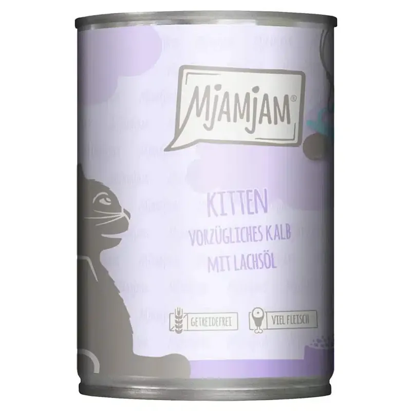 MjAMjAM Kitten 6 x 400 g – Utsökt kalvkött med laxolja - Reapris