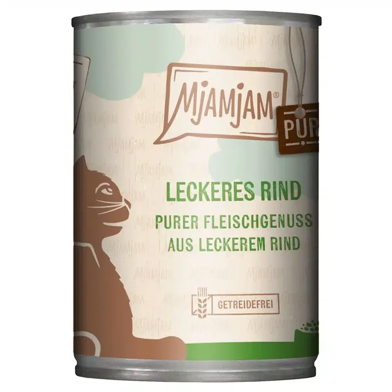 Prissänkt | MjAMjAM Pure Meat Pleasure 6 x 400 g – Utsökt nötkött