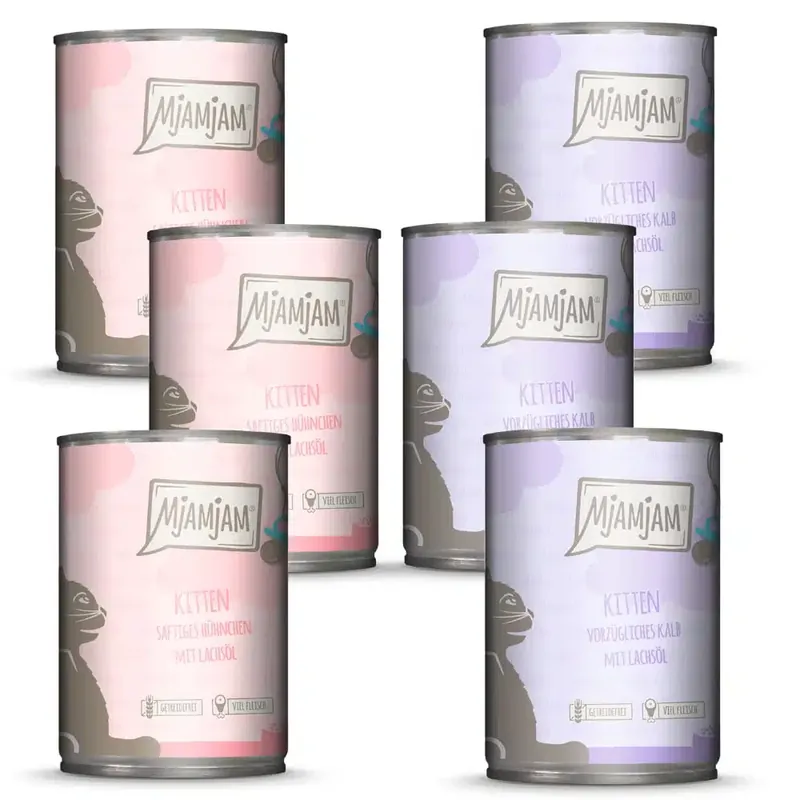 Bra pris just nu | Mixpack MjAMjAM Kitten 6 x 400 g – Mix (2 sorter)