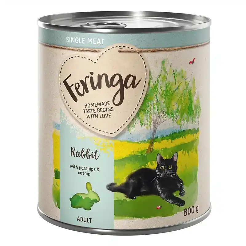 Feringa Single Meat Menu 6 x 800 g – Kanin med palsternacka & kattmynta - Expressfrakt