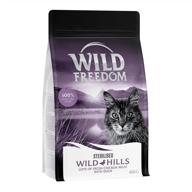 Deal | Wild Freedom Adult ”Wild Hills” Sterilised Duck – Grain Free – 400 g