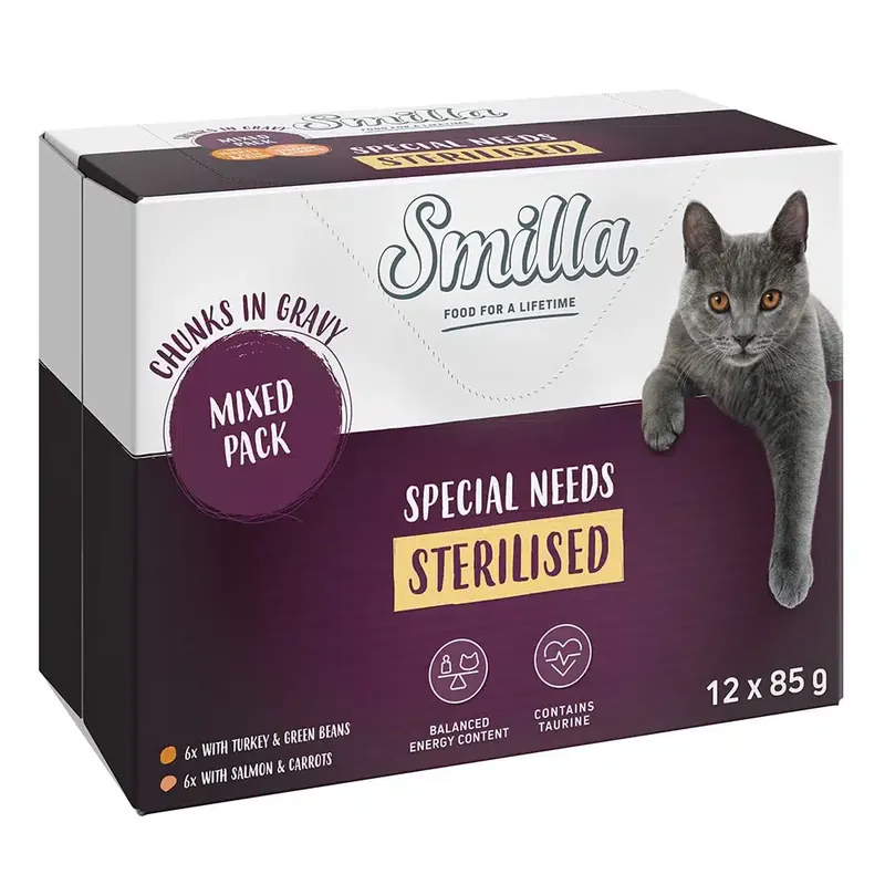 Premium | Smilla Chunks Sterilised med grönsaker 12 x 85 g – Mixpack