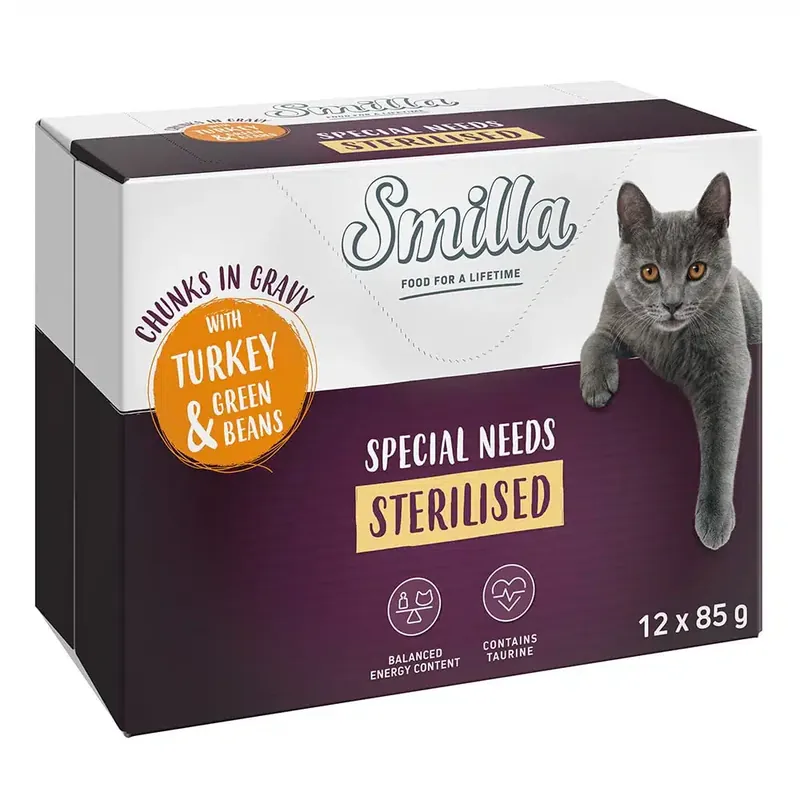 Handla nu | Smilla Chunks Sterilised med grönsaker 12 x 85 g – Kalkon & gröna bönor