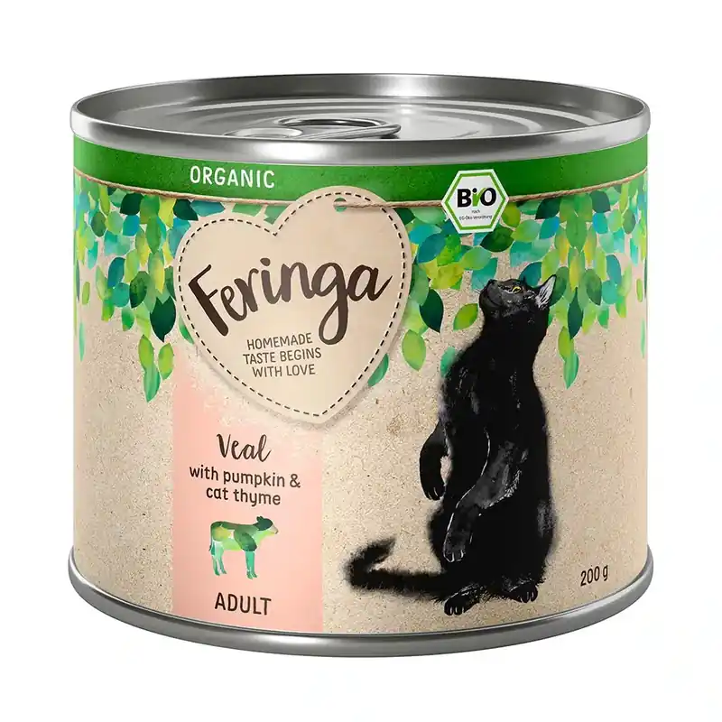 Rea | Feringa Organic Adult ekologisk meny 6 x 200 g – Ekologisk kalv med ekologisk pumpa & ekologisk kattimjan
