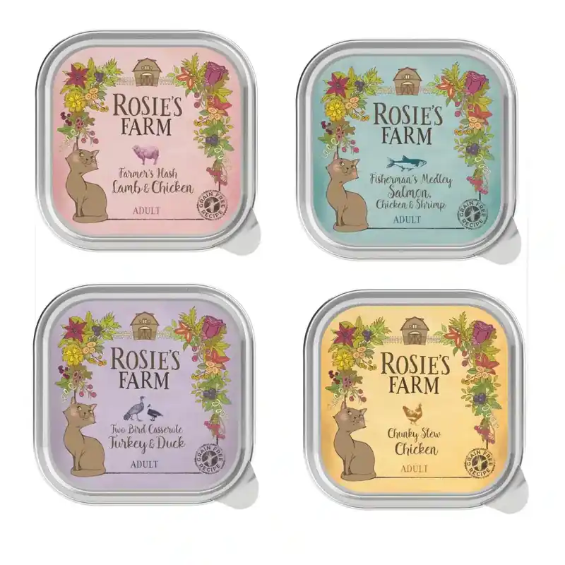 Rosie’s Farm Adult 16 x 100 g – Blandpack (4 sorter) | Superpris