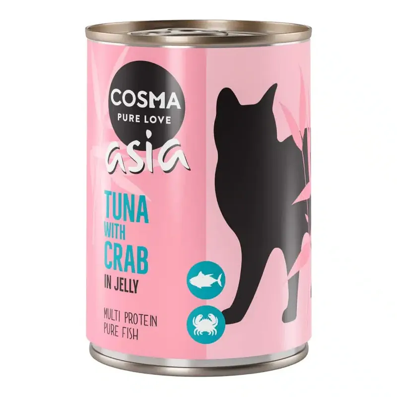 Cosma Asia in Jelly 6 x 400 g – Tonfisk & krabbkött - Professionell kvalitet