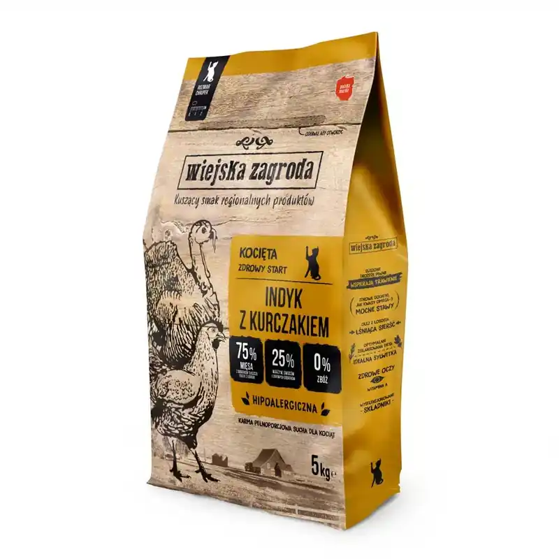Wiejska Zagroda Kitten med kalkon & kyckling – 5 kg | Toppkvalitet