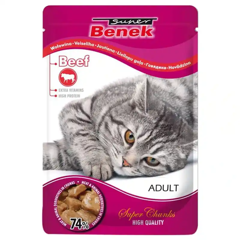 Kanonpris | Super Benek Super Chunks 24 x 100 g – Nötkött i sås