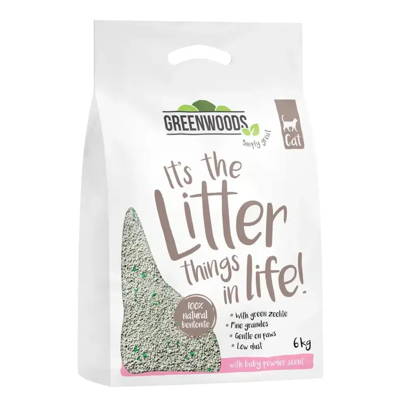 Greenwoods klumpbildande strö av naturlera – 6 kg | Rekommenderas