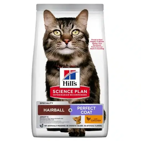 Adult Hairball & Perfect Coat torrfoder för katt – 7 kg | Gratis retur