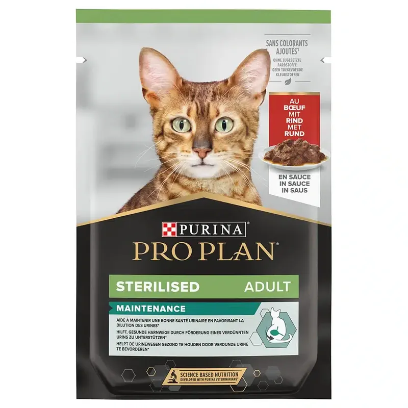 PURINA PRO PLAN Sterilised Adult Maintenance 85 g 6 x 85 g Sterilised Nötkött - Få kvar i lager
