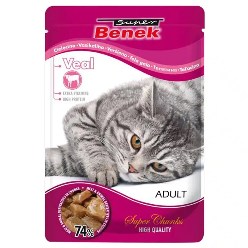 Super Benek Super Chunks 24 x 100 g – Kalv i sås | Expressleverans