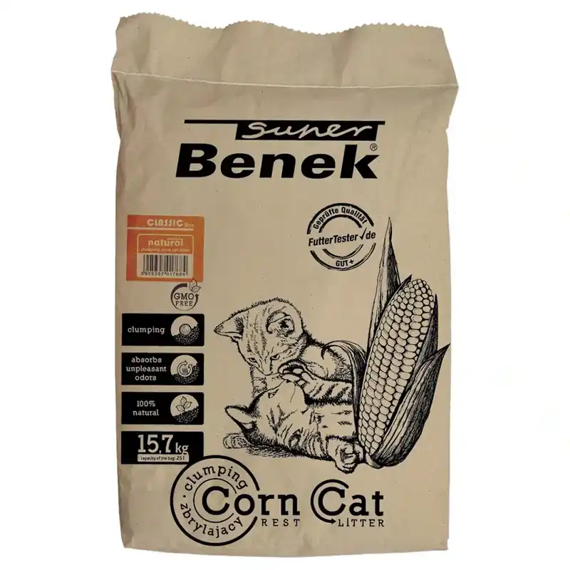 Direkt från fabriken - Super Benek Corn Cat Natural – 25 l (ca15,7 kg)