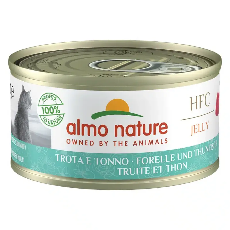 Toppkvalitet | Almo Nature HFC Natural 6 x 70 g – Öring & tonfisk i gelé