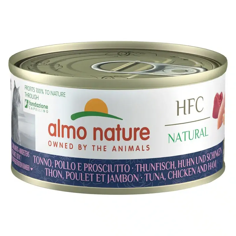 Almo Nature HFC Natural 6 x 70 g – HFC Natural Tonfisk, kyckling och skinka | Bästsäljare