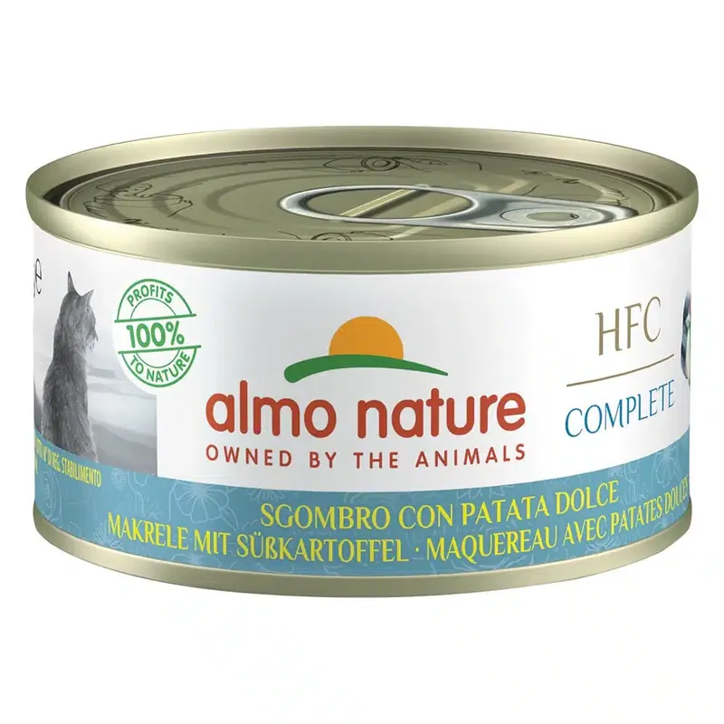 Mycket efterfrågad | Almo Nature HFC Complete 6 x 70 g – Makrill & sötpotatis