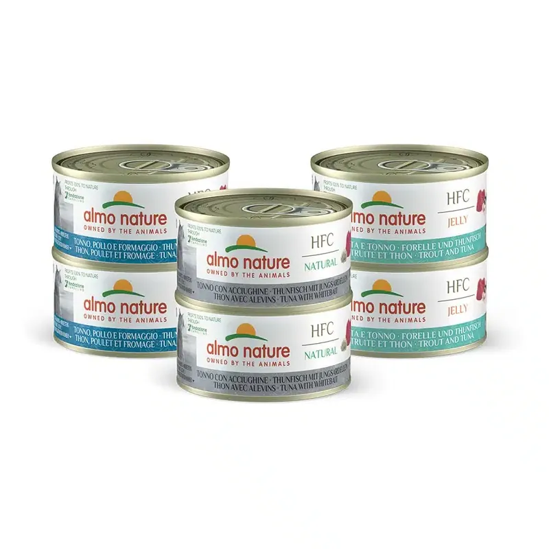 Bra pris | Almo Nature HFC Natural 6 x 70 g – Mixpack HFC med tonfisk (3 sorter)