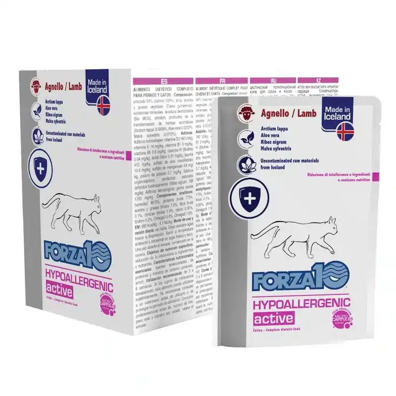 Kundernas favorit - Forza10 Actiwet Allergivänligt aktivt lammkött för katter – 12 x 100 g