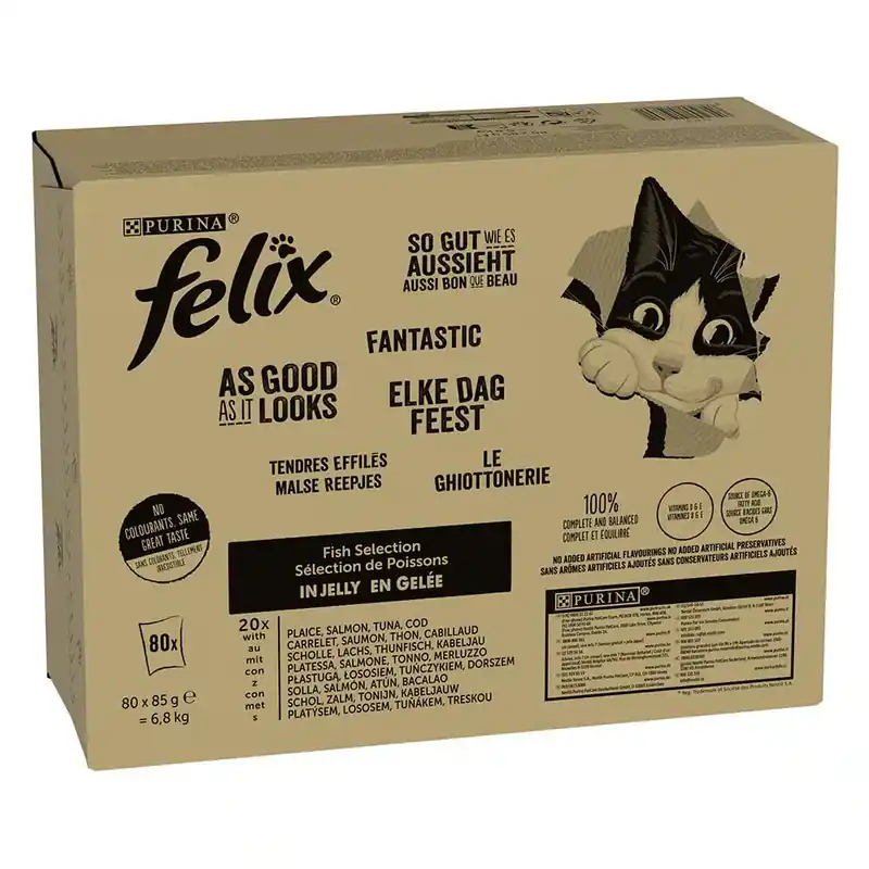 Trygg betalning - Ekonomipack Latz ”As good as it looks” Adult Pouches 80 x 85 g – Fiskmix (tonfisk, lax, torsk, gråsej
