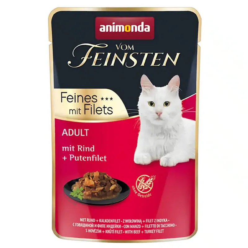 Ekonomipack Animonda Vom Feinsten Adult Mix Filet 18 x 85 g – Nötkött & kalkonfilé - Spara mer