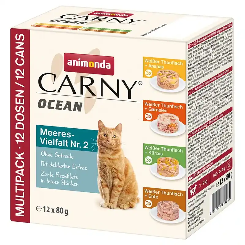 Precis inkommet - Blandpack Animonda Carny Ocean 4 sorter – Mix II (4 sorter) 12 x 80 g