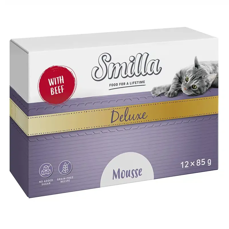 Smilla Deluxe Mousse 12 x 85 g – Med nötkött & timjan | Handla säkert
