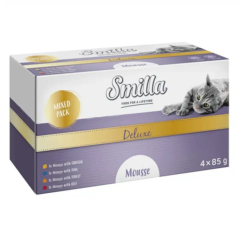Smilla Deluxe Mousse & Chunks i mixpack 4 x 85 g – Mousse mixpack - Sista chansen