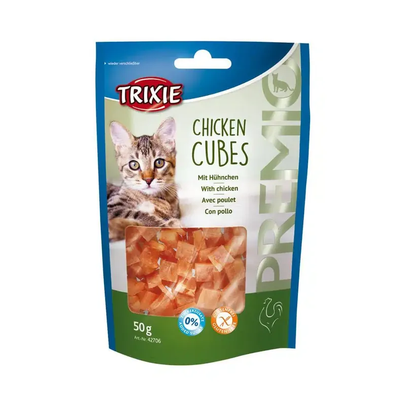 Sänkt pris - Chicken Cubes kattgodis – 50 g