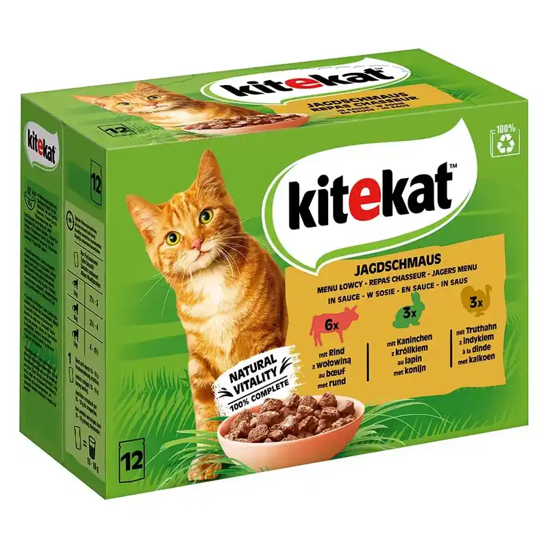Ekonomipack Kitekat portionspåsar 48 x 85 g – Jaktdelikatess i sås | Precis inkommet