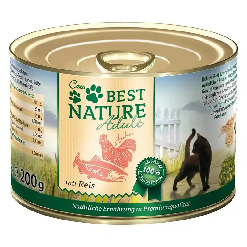 Best Nature Cat Adult 6 x 200 g – Lax, kyckling & ris | Specialerbjudande