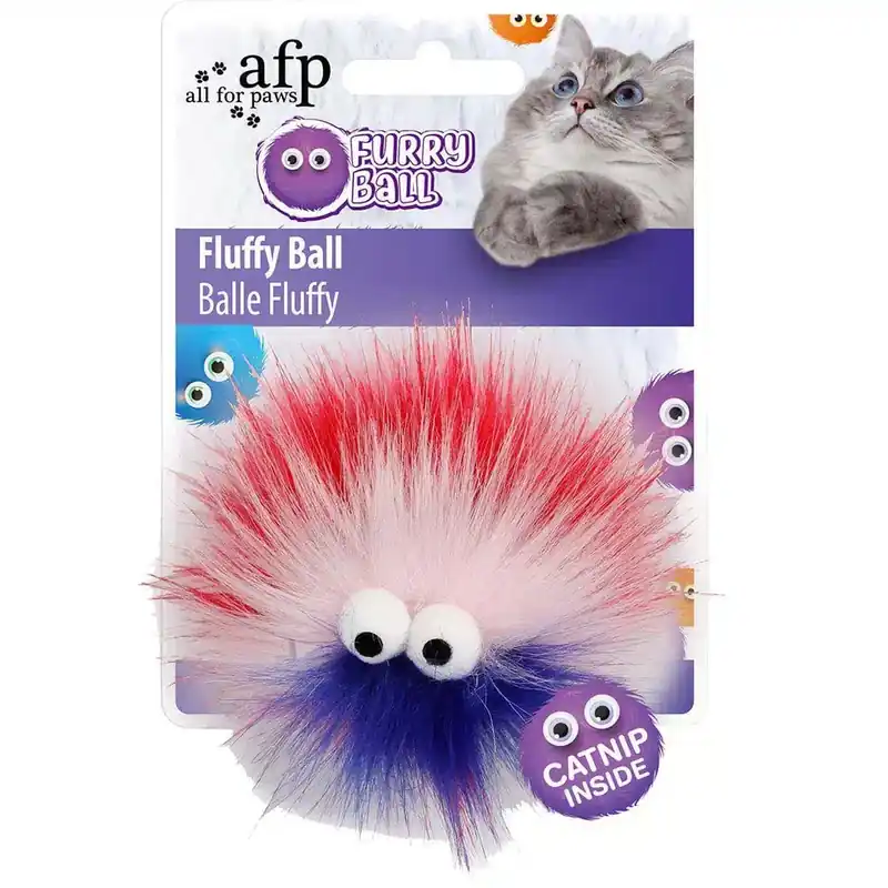 Fluffyball Rosa kattleksak – Fluffig boll | Rabatter