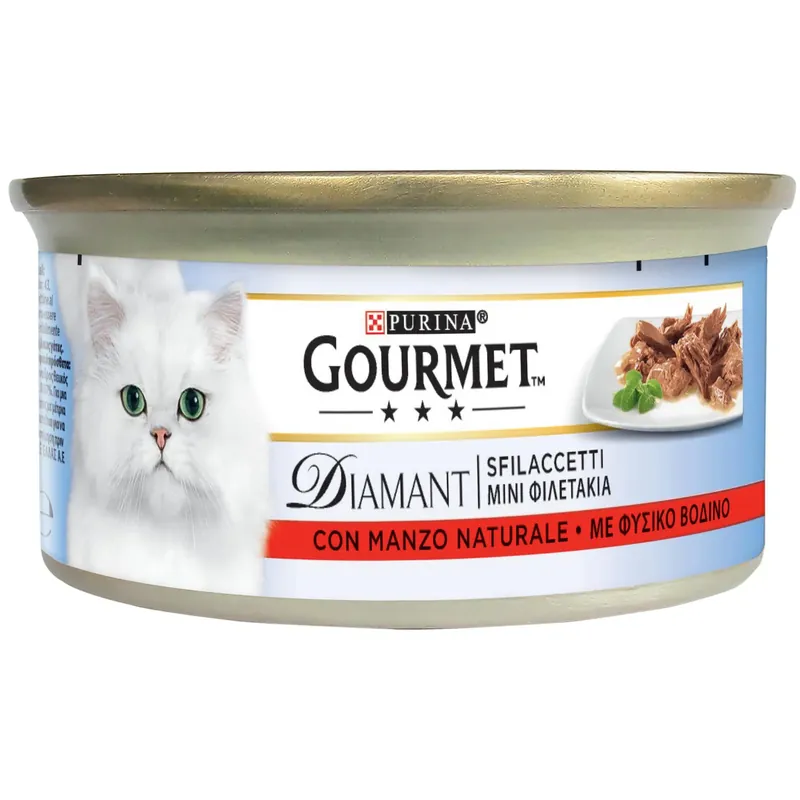 Gourmet Diamant 24 x 85 g våtfoder för katter – Filéer med naturligt nötkött - Sista dagarna