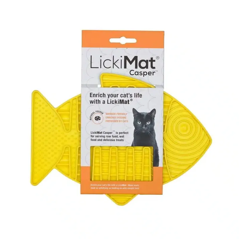 LickiMat Casper Slickmatta till Katt Gul 22 cm - Kampanj