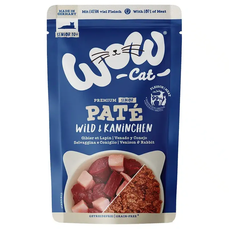 Bästa pris | WOW Cat Senior Paté 12 x 125 g – Vilt och kanin
