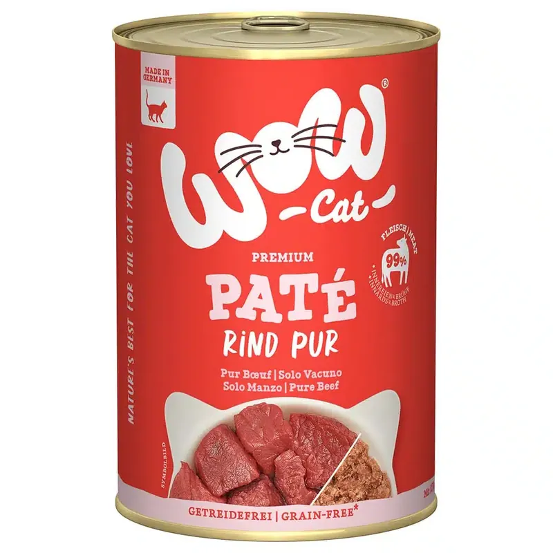 Bara denna vecka | WOW Cat Adult 6 x 400 g – Rent nötkött