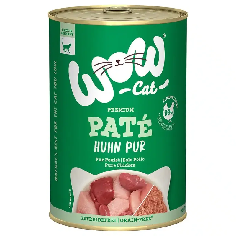 WOW Cat Adult 6 x 400 g – Ren kyckling | I lager