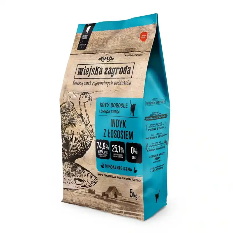 Nyligen lanserat | Wiejska Zagroda Cat med kalkon & lax – 5 kg